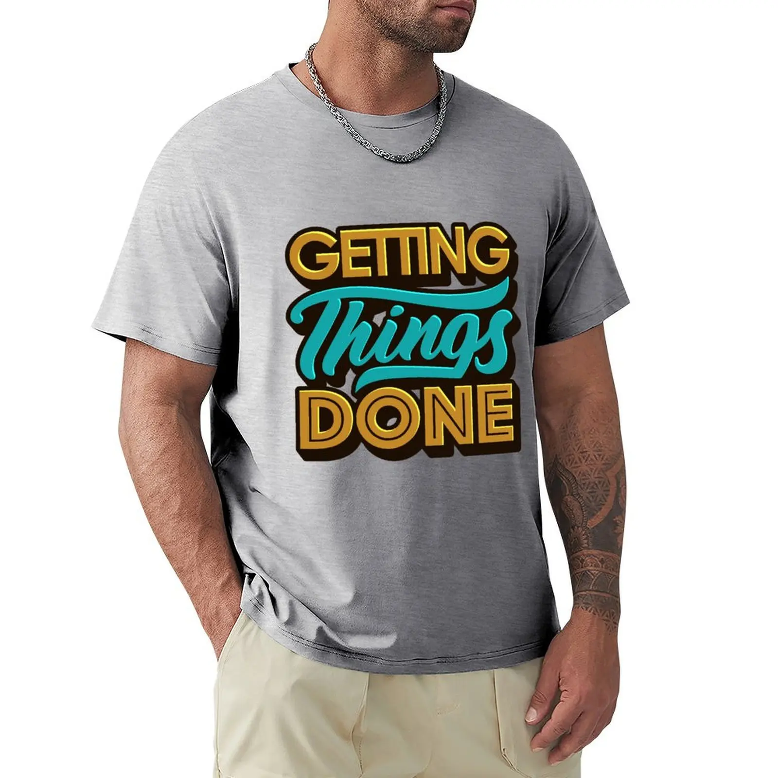 

Getting Things Done2 T-shirt blanks summer top plain anime men clothes