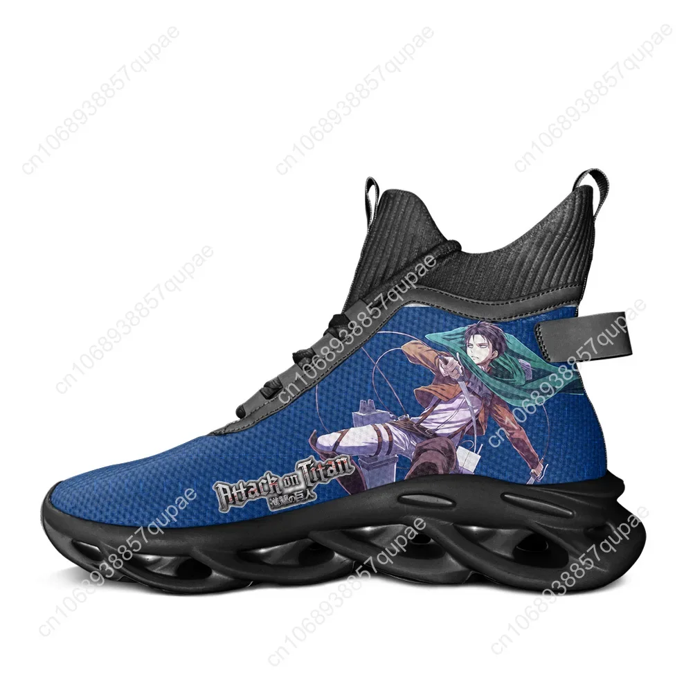 Attack on Titan High Top Sneakers Cartoon Anime Men Women Teenager Sport Shoes Running Sneaker Lace Up Mesh Footwear Custom Shoe 2