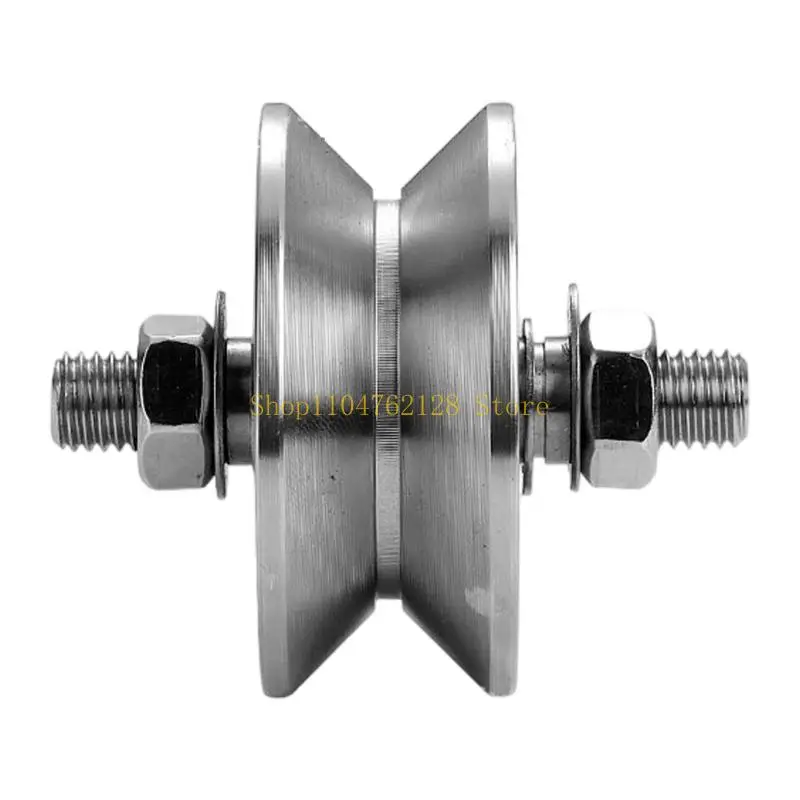 Threaded Guide Pulley Wheel Stainless Steel Pulley Block with Threaded Fastened Axles for Guide Rails Repair Cable Routing Tasks