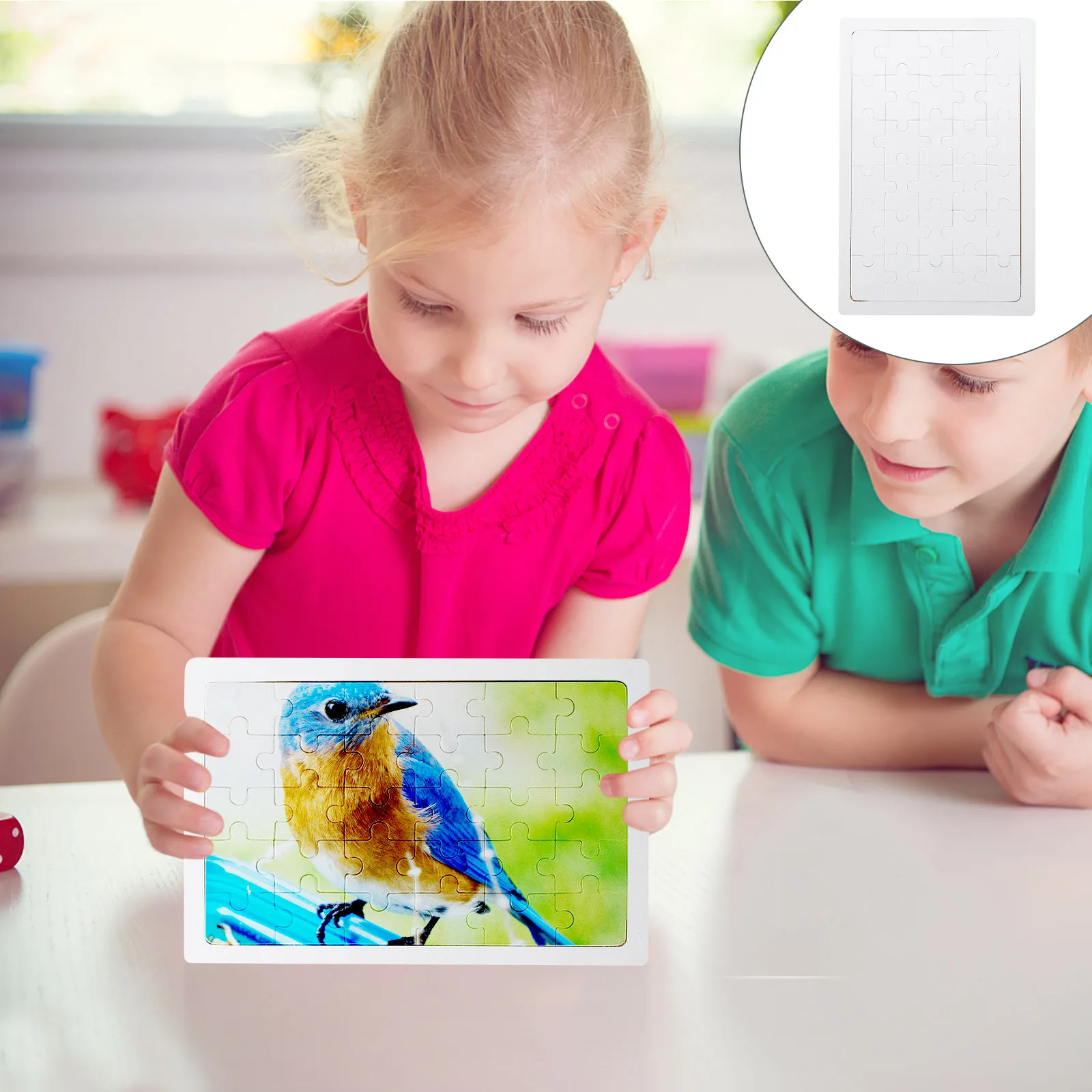 Rompecabezas de transferencia de calor DIY de madera A4, piezas en blanco, rompecabezas de transferencia de calor para niños, juegos de fiesta, regalos de reuniones familiares