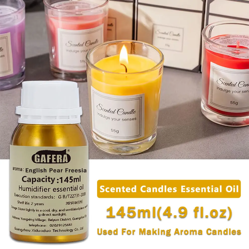 GAFERA 145ml(4.9 fl.oz) English Pear Freesia Essential Oils, For Making Aromatherapy Candles & Making Handmade Soap & Humidifier