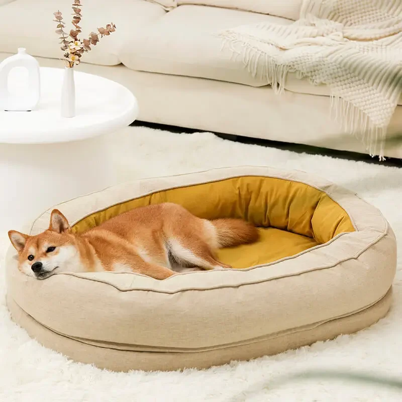 DoghouseCatNestFourSeasonsUniversalSmallMedium and LargeDogsWinter Warmth,Fully Detachable and Washable Round Doghouse, Pet Nest