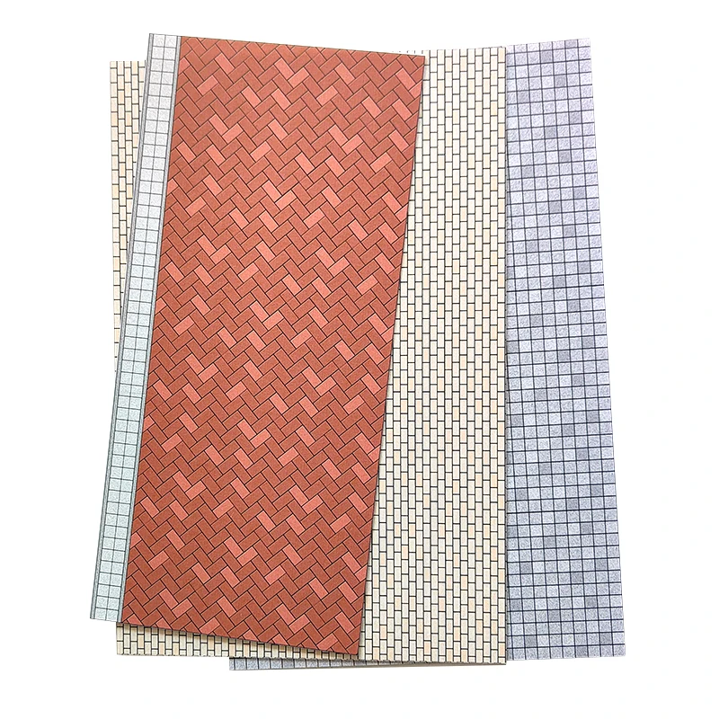 1 pz Modello Marciapiede Modello di Mattoni Piastre ABS Quadrato Sfalsato Muro di Mattoni pavimento piastrelle bordo di plastica modello Architettonico materiale FAI DA TE