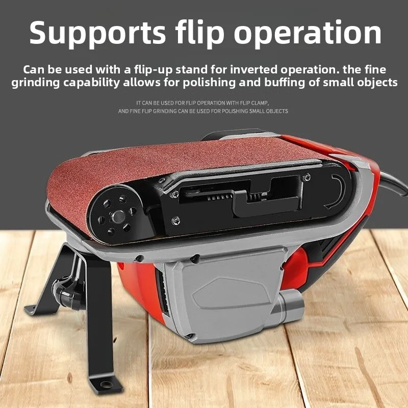 Flip Flip Belt Machine Portable Sander Mini Flat Sander Small Sandpaper Machine Polishing Machine Woodworking