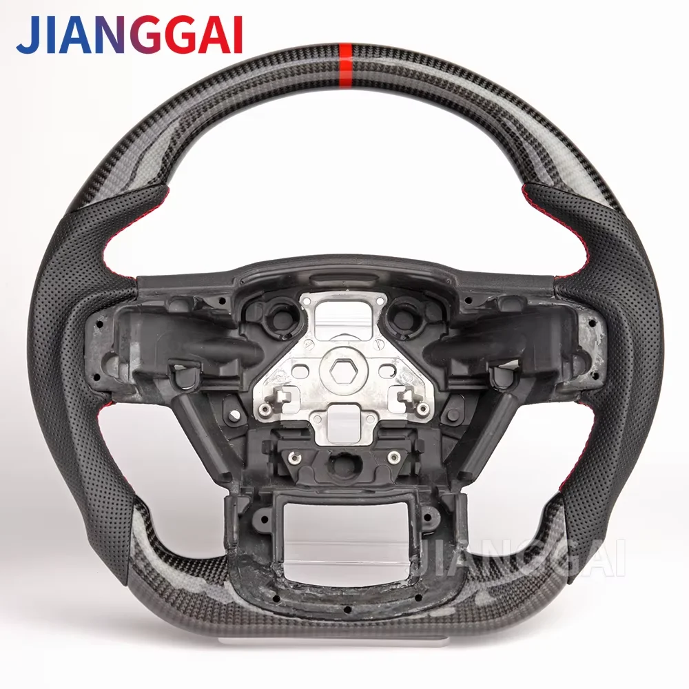 

Carbon Fiber Steering Wheel For Ford Raptor F150 2015-2020 No Paddle Holes D-Shaped Racing Steering Wheel