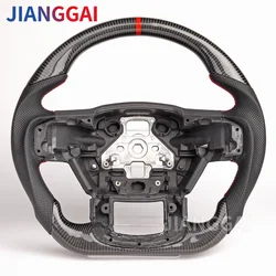 Carbon Fiber Steering Wheel For Ford Raptor F150 2015-2020 No Paddle Holes D-Shaped Racing Steering Wheel