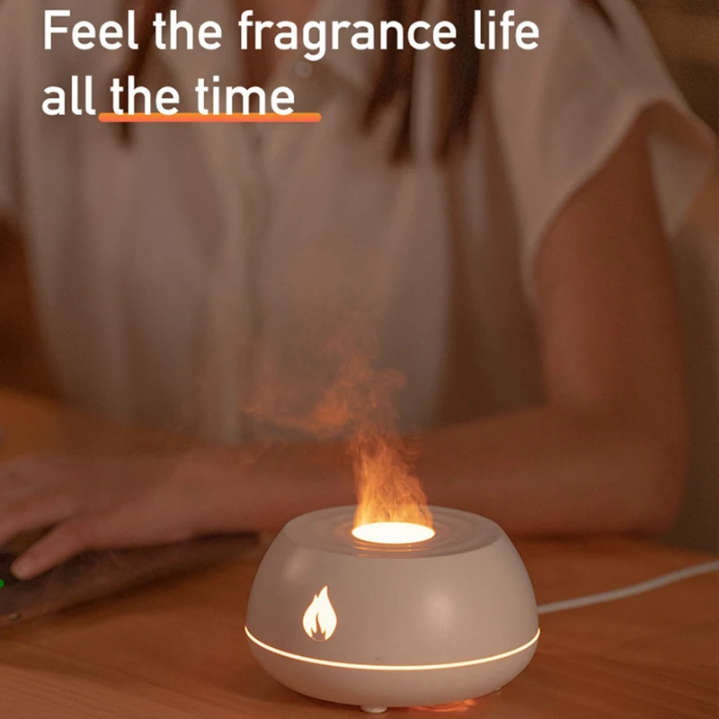 Diffusore di aromi di fiamma umidificatore d'aria Home Ultrasonic Mist Maker Fogger olio essenziale Difusor Color Lamp Purifier