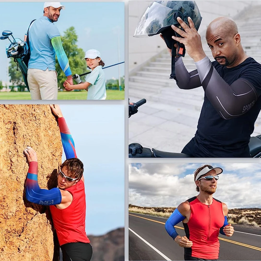 1 pair Cool Cycling Sleeve Sport Cooling Arm Sleeves Anti-sunburn Sunscreen Uv Sports Safety Fitness Body Building Entertainment