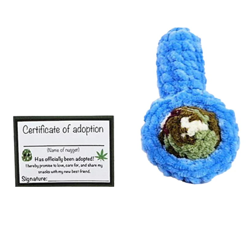 تبني ورقة شجر بلشي صغيرة مع بطاقات التشجيع في جرة ، ألعاب محشوة يدوية الصنع ، أفضل البراعم