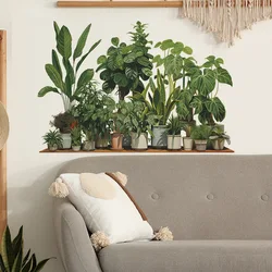 Tropical Green Plant Leaf Vinyl Wall Stickers For Wall Decor Room Decor Bedroom Accessories  Home Decal Living Room Decoration