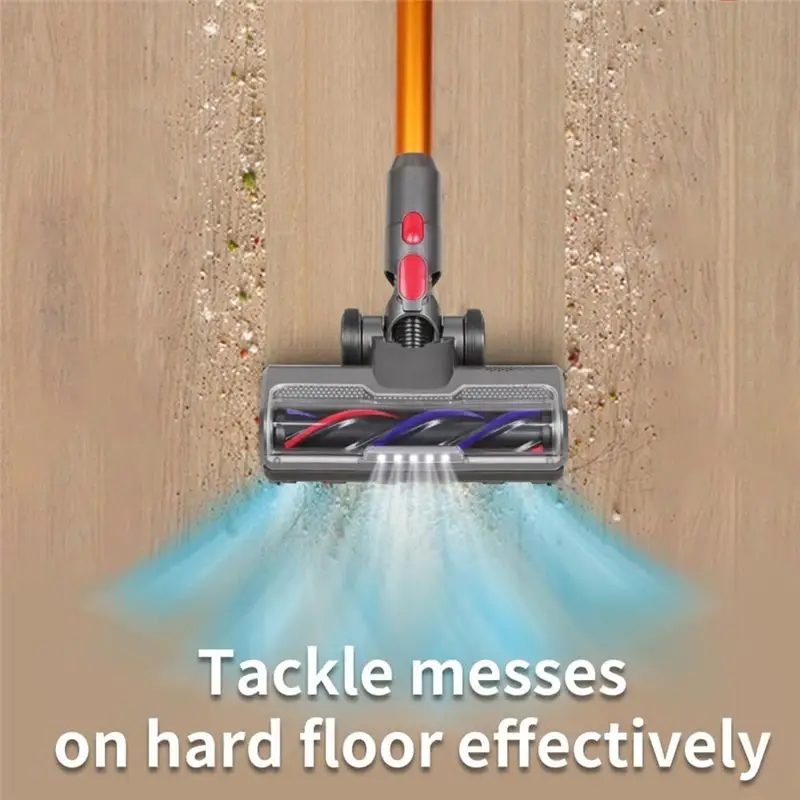 A93E-Hardwood Floor Attachment For Dyson V7 V8 V10 V11 V15 Vacuum Cleaners Parts With LED Headlights Roller Brush Head