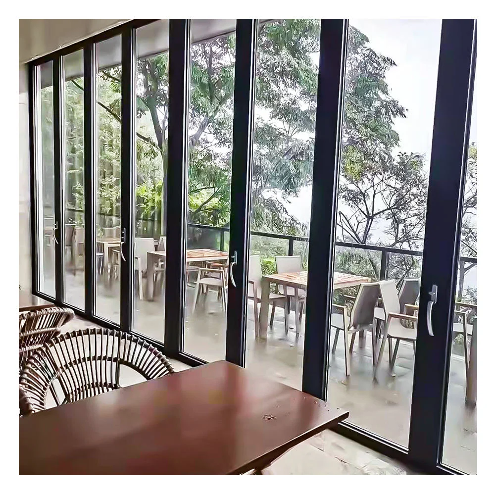 * # High-Quality Custom Aluminum Lightweight Soundproof Panoramic Glass Double-Folding Doors *