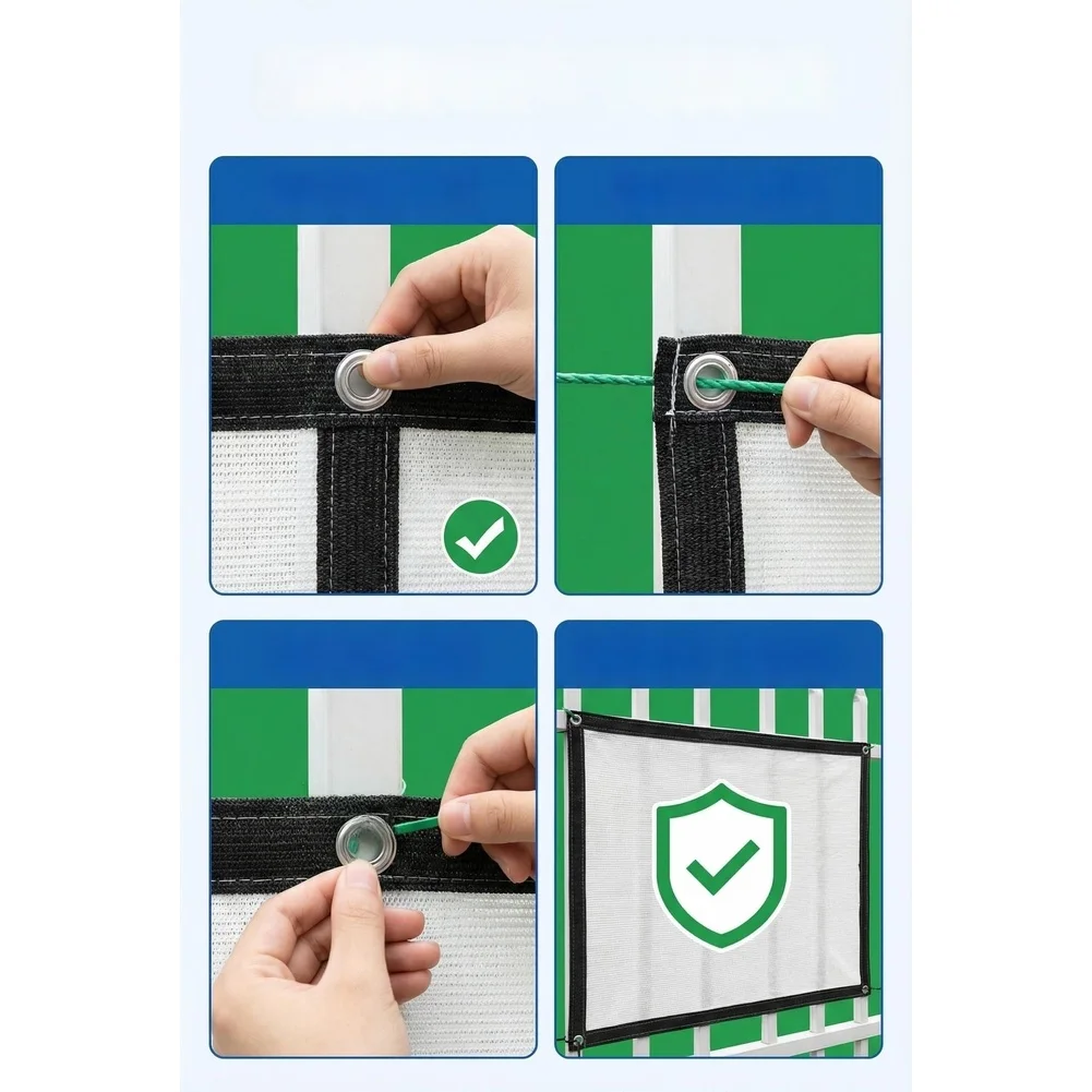 HDPE Privacy Fence Net 180g Reinforced PE Mesh UV Protection For Balcony Garden Outdoor Windproof Screen Shade Cloth
