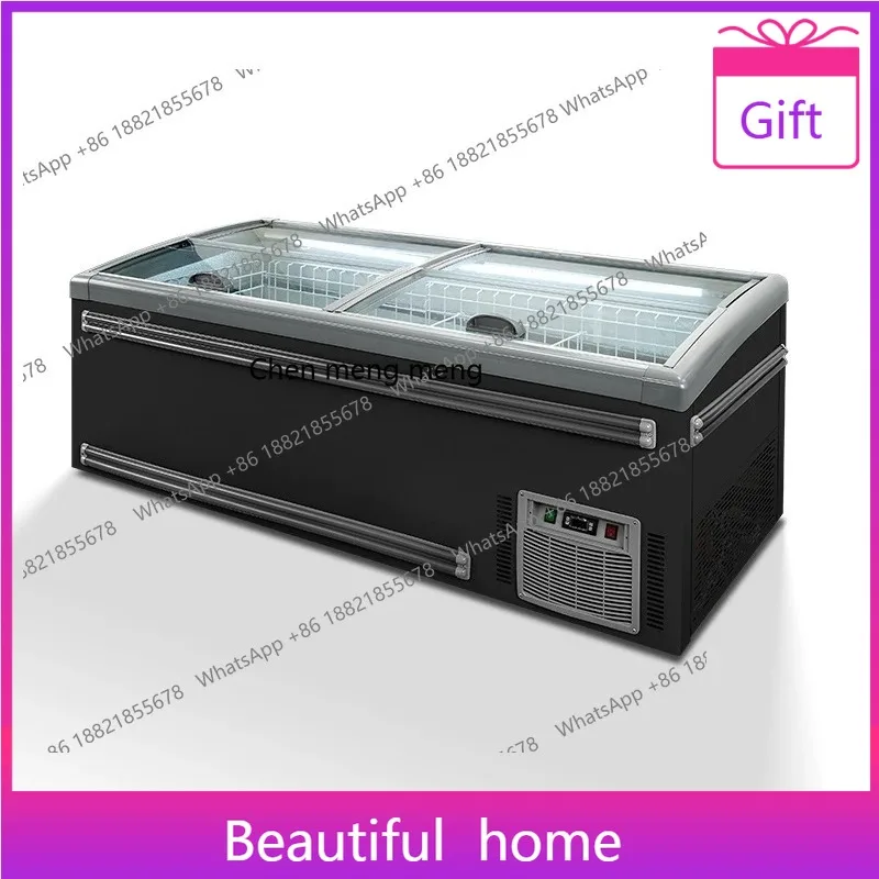 

Frozen, display, large-capacity freezer commercial ice cream, fresh meat food horizontal combination island cabinet H