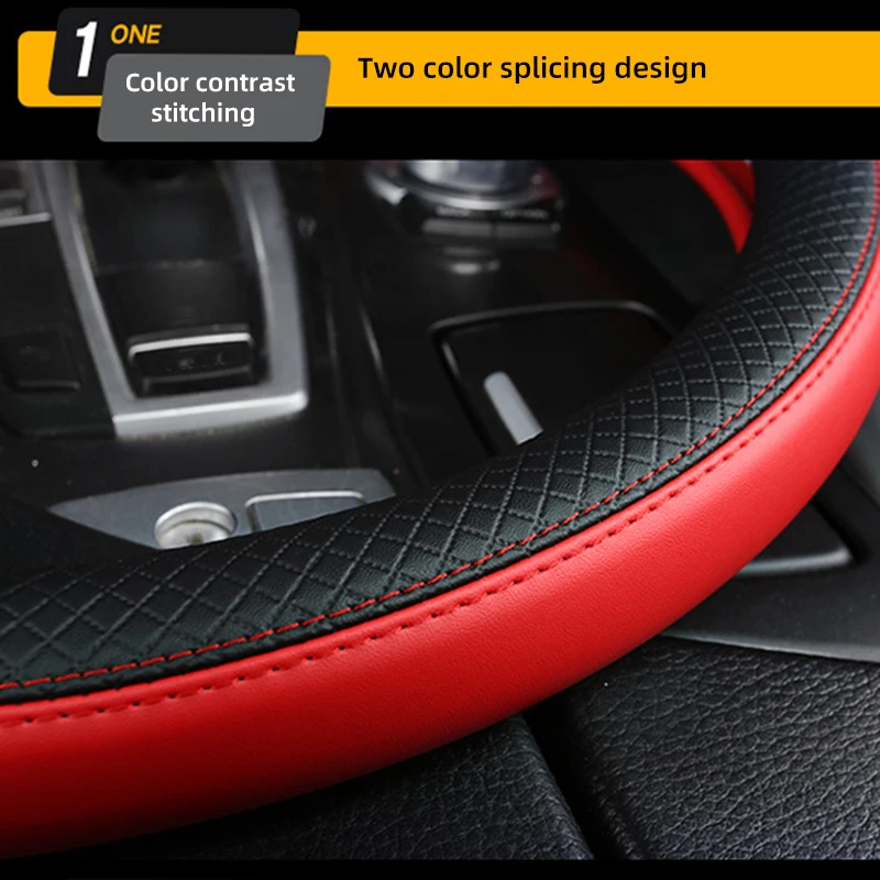 Car Steering Wheel Cover Light Car Steering Cover Universal Anti-Slip Steering Wheel Protective Cover Interior Parts Accessories