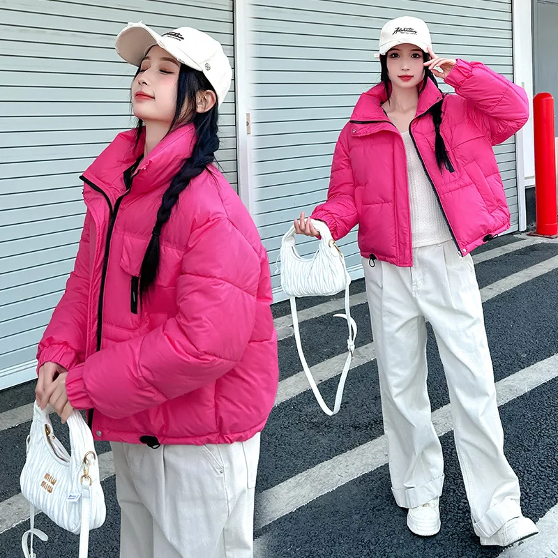 

Пуховое пальто Explosions, женские парки, новинка зимы 2025 года, теплая куртка на хлопковой подкладке, женская свободная толстая короткая верхняя одежда, модное пальто