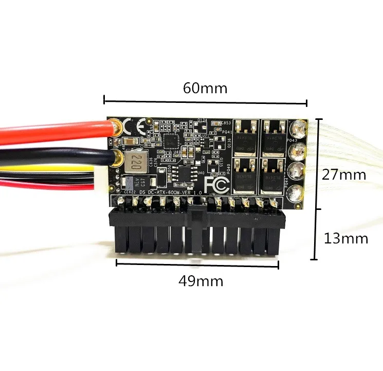 High Quality DC-ATX-600W 12V input DC-ATX Peak PSU Pico ATX Switch Mining PSU 24pin MINI ITX DC ATX PC Power Supply