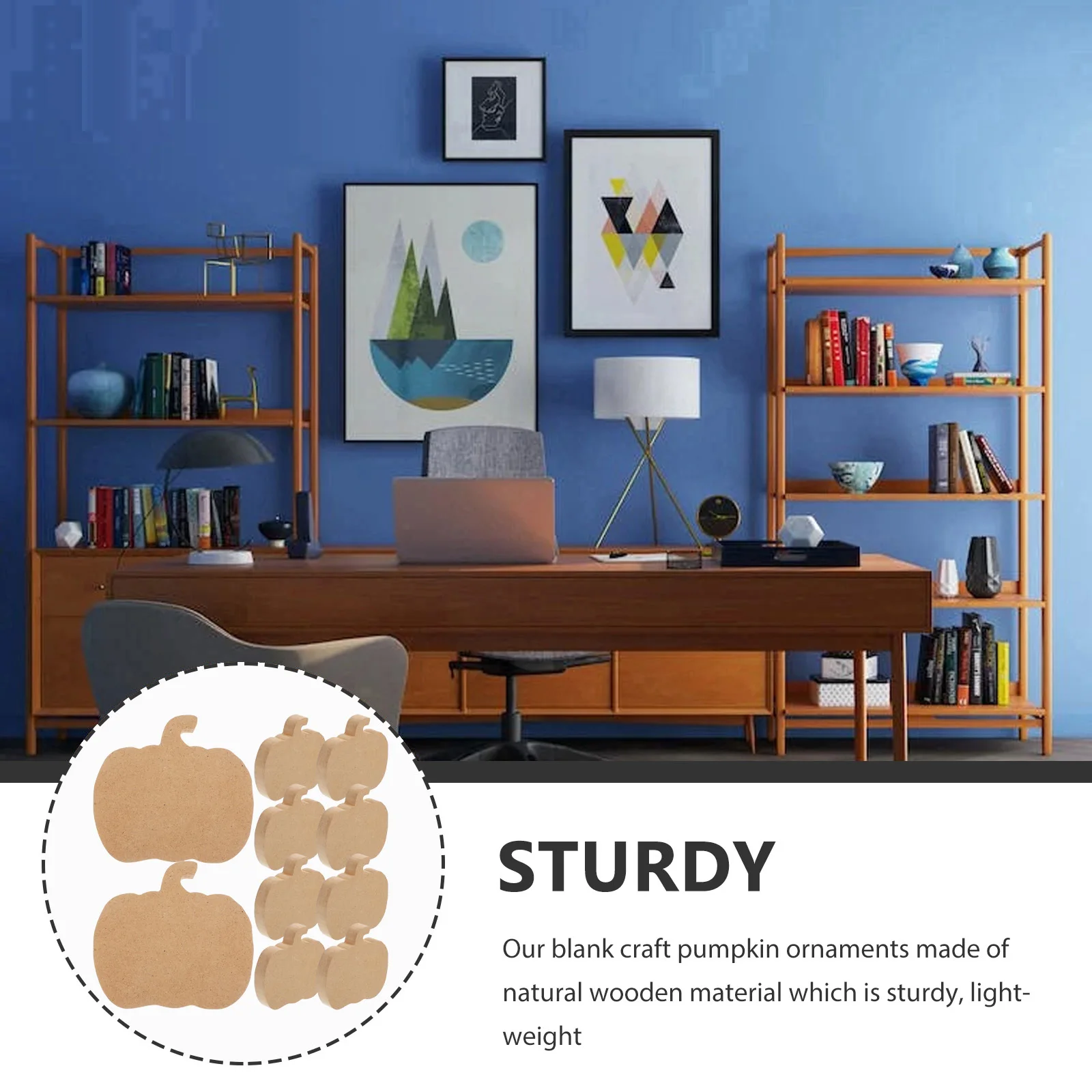 

10pcs Wooden Pumpkin Cutouts Unfinished Natural Diy Craft Supplies For Halloween Decor Blank Wood Pieces Fall Table Decoration