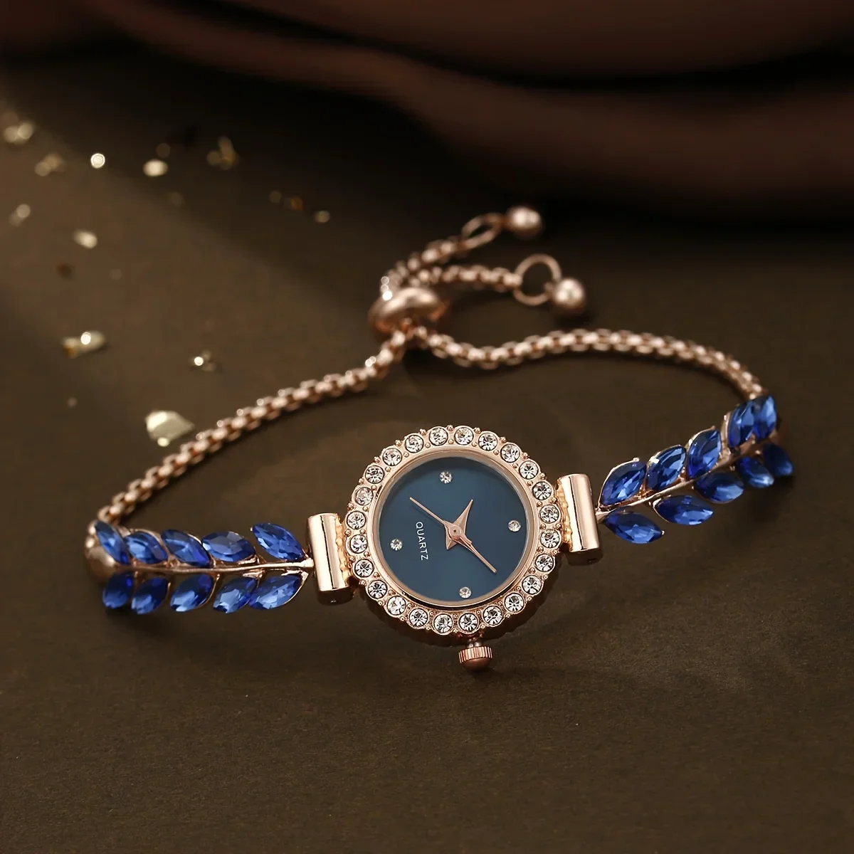 20261/4PCS Elegant Women's Wristwatch Set Fashion Rhinestone Bracelet Band Ladies Quartz Watches Reloj MujerWithout Box