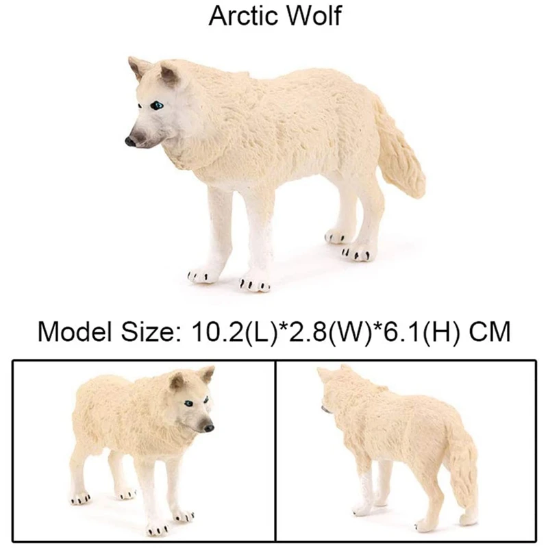 6 Pcs Realistic Plastic Wolf Figurines Action Model Mini Wild Animals Toy Learning Educational Decoration Toys