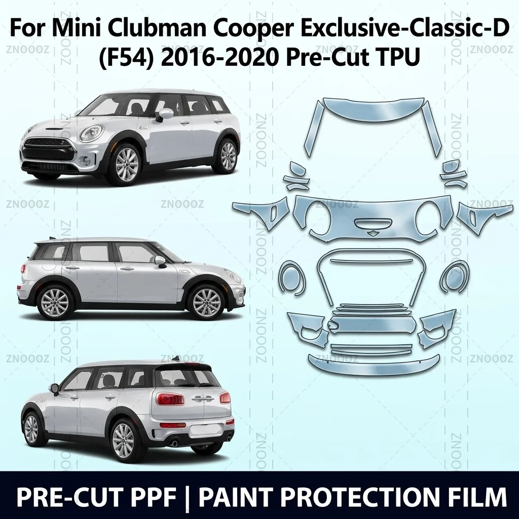For Mini Clubman Cooper Exclusive-Classic-D (F54) 2016-2020 Pre-Cut TPU PPF Paint Protection Kit Self Healing High Gloss