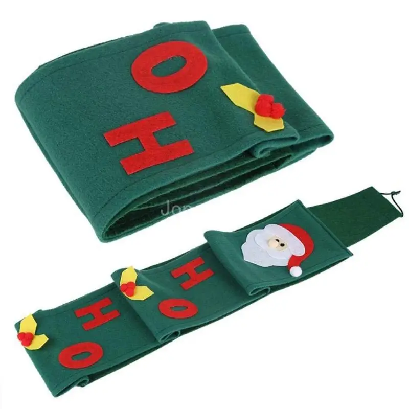 Q6PE Christmas Toilet Paper Roll Storage Bag Santa Towel Holder Papers 3 Layer for Home Bedroom Bathroom Hanging