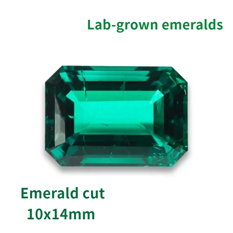 

Lab Grown Hand Cut Hydrothermal with Inclusions Emerald Lab Grown Emerald Gemstone 10x14mm Gemstone for Jewelry Making