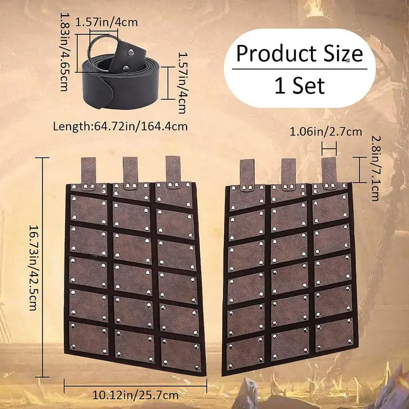 중세 인조 가죽 기사 코스튬 허벅지 벨트, 빈티지 사실적인 허벅지 스커트 보호대, 쇼 파티 코스프레 남성용