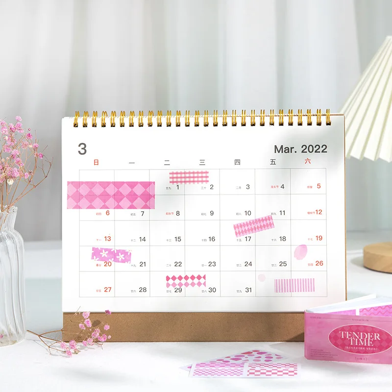 50pcs/pack Washi Paper Stickers Gentle Time Series Hand Account Journal Notebook Decorative Stickers 5 Styles