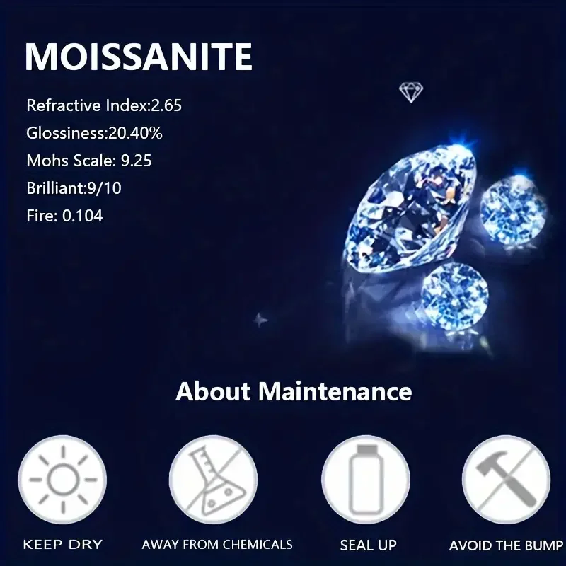 طلاء الفضة عيار 925. 1 قيراط مويسانيتي وردي * 2، أقراط عصرية للرجال والنساء