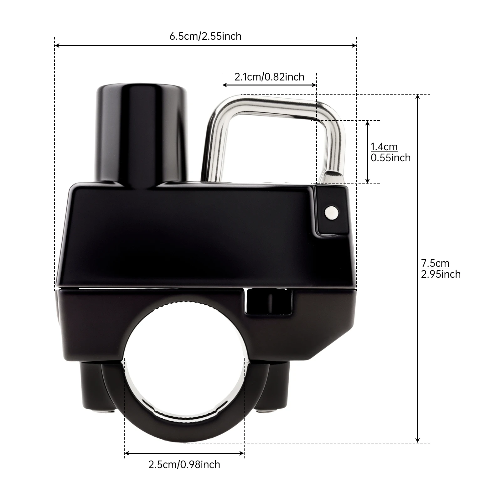 Motorcycle 22mm Handlebar Anti-Theft Helmet Lock for Motorbike /Scooter / Street Bike with 2 Keys, Tamper-Proof Security Lock