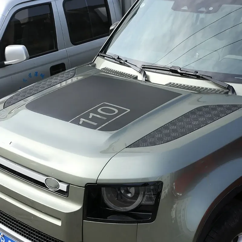 

For Land Rover Defender 90 110 130 2020-2025 PVC Black Car Hood Decal Bonnet Sticker Car Accessories