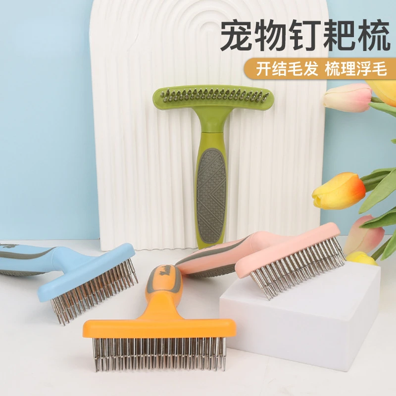 

Pet Hair Removal Comb, Dog Brush, Short, Long, Thick Hair Cleaning Tool, Smooth Groom Rake