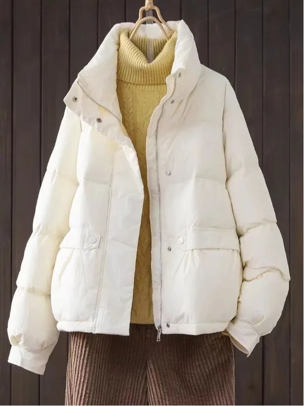 

Корейское хлопковое пальто с воротником-стойкой в Корейском стиле, женское пальто с хлебом, зимняя модная удобная верхняя одежда небольшого размера