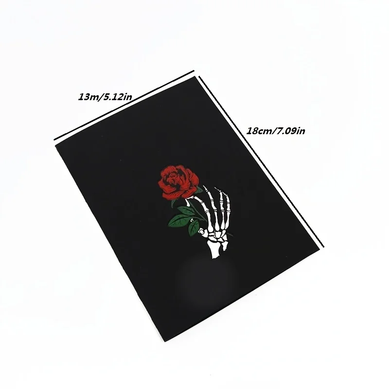 1pc 3D Rose Skeleton Greeting Card, Pop-up Paper Carved Folded Hollow Out Greeting Card, Suitable For Friends And Family