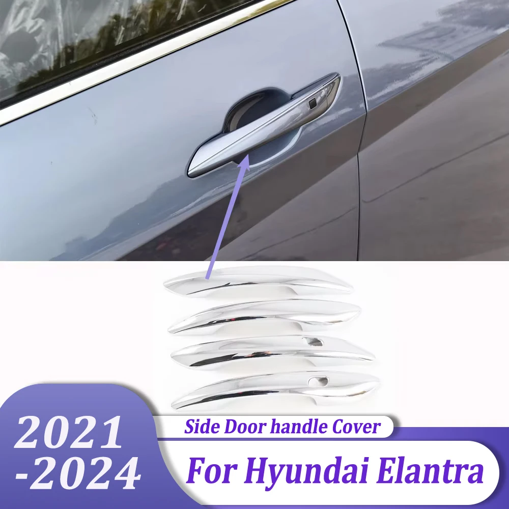 

Chrome Side Door Handle Cover Trim Car Sticker Styling Accessories For Hyundai Elantra 2021 2022 2023 2024