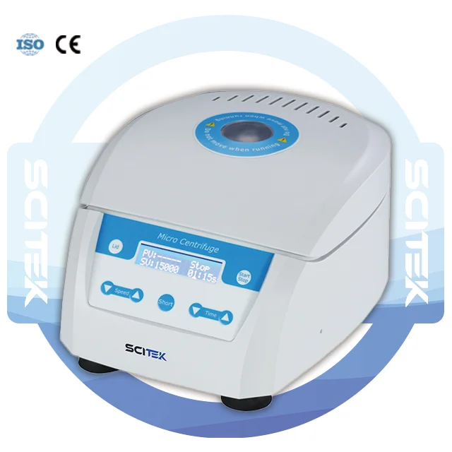 SCITEK Mini Centrifuge 500-15000 RPM/RCF Settings High Speed Centrifuge Machine 12x1.5/2.0ml Capacity 15080xg for Laboratory