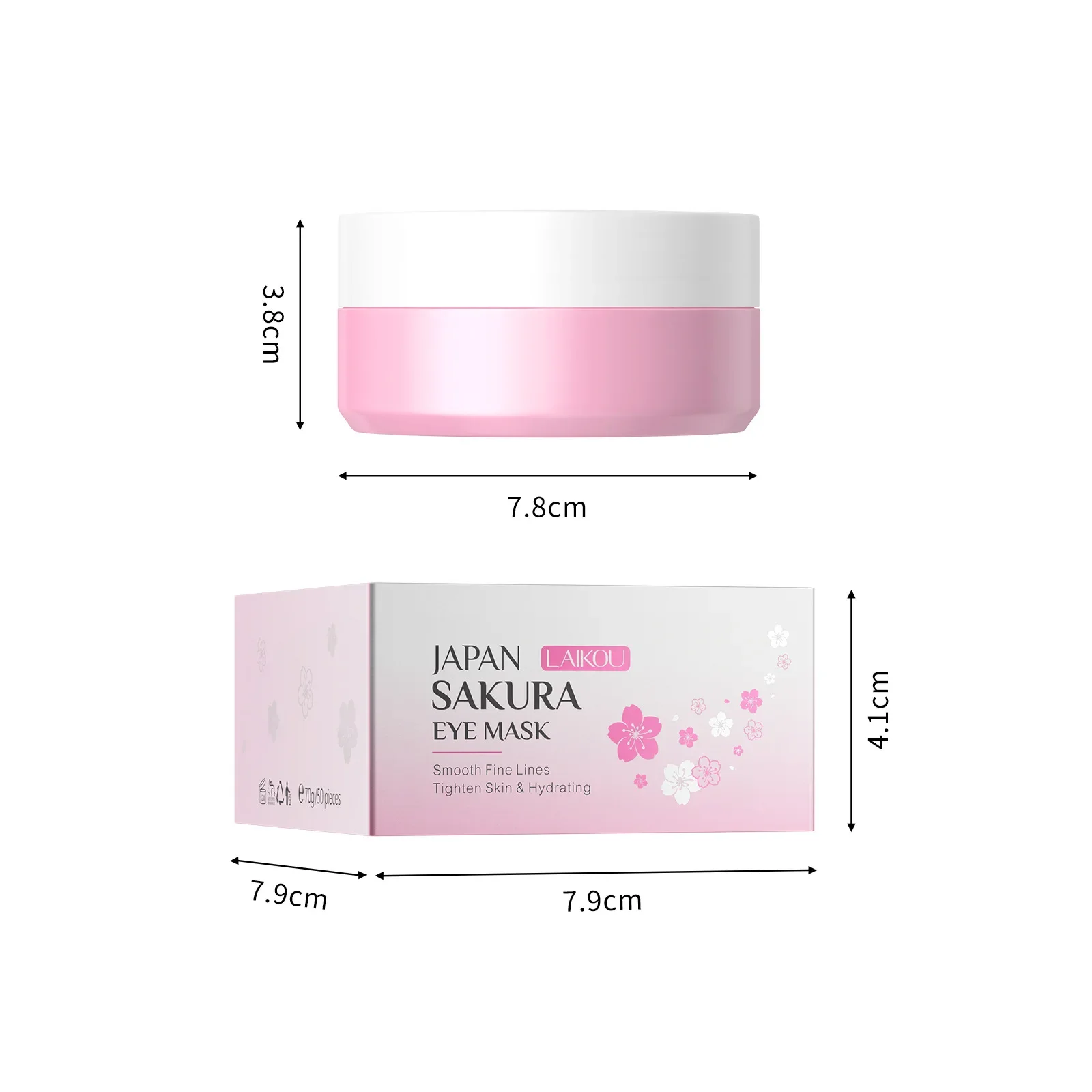 

LAIKOU 50pcs Japan Sakura or Snail Eye Mask Fade Dark Circles Hydrating Moisturizing Care Eyes Mask Face Care Product