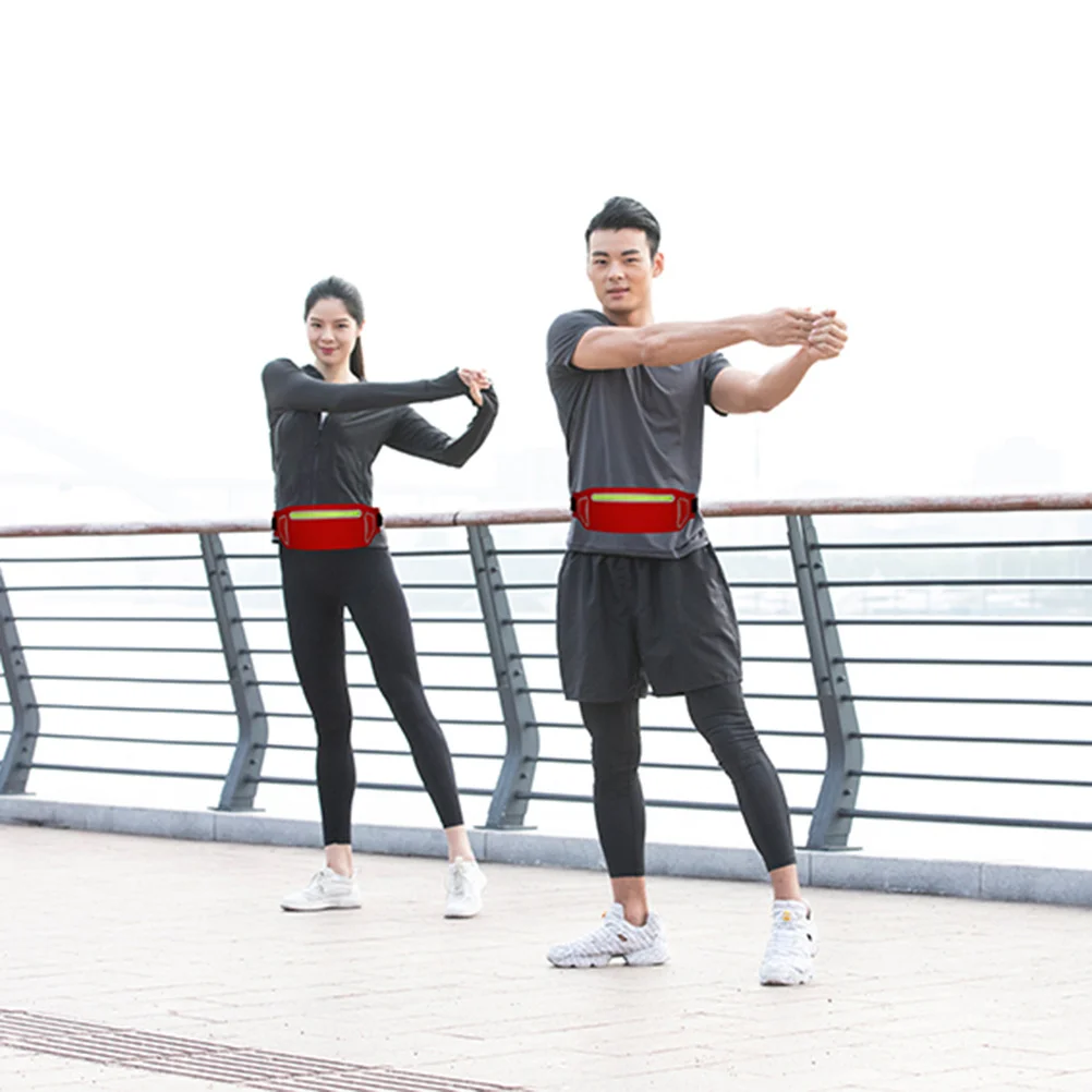 Unisex rode hardloopheuptas Hoogwaardige duurzame sportheuptas Verstelbare riem Fitnesstas Reizen Outdoor telefoonzak