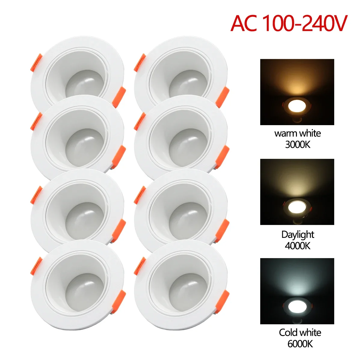 

1-10pcs Angle Adjustable LED Downlight for Indoor Lighting - 5W 7W 9W Ceiling Lamp, Spotlight, AC220V 120V, White Color