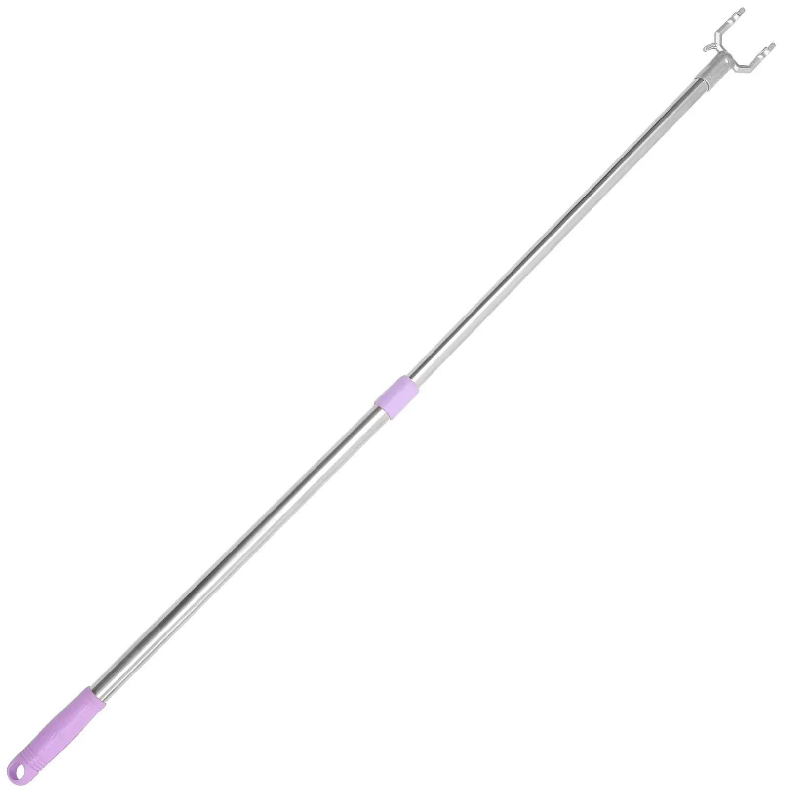 

Stainless Steel Telescopic Clothes Pole Retractable Clothes Reach Rod Laundry Drying Fork Rod Adjustable Closet Hanging Tool