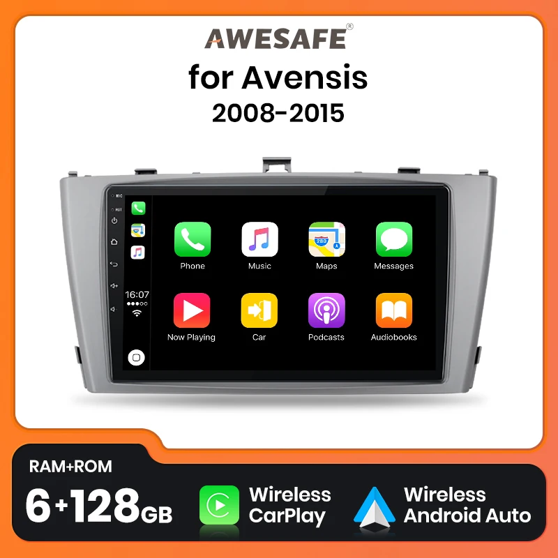 AWESAFE Car Radio For Toyota Avensis 2008 - 2015 wireless CarPlay Android Auto car intelligent systems No 2 din 2din DVD