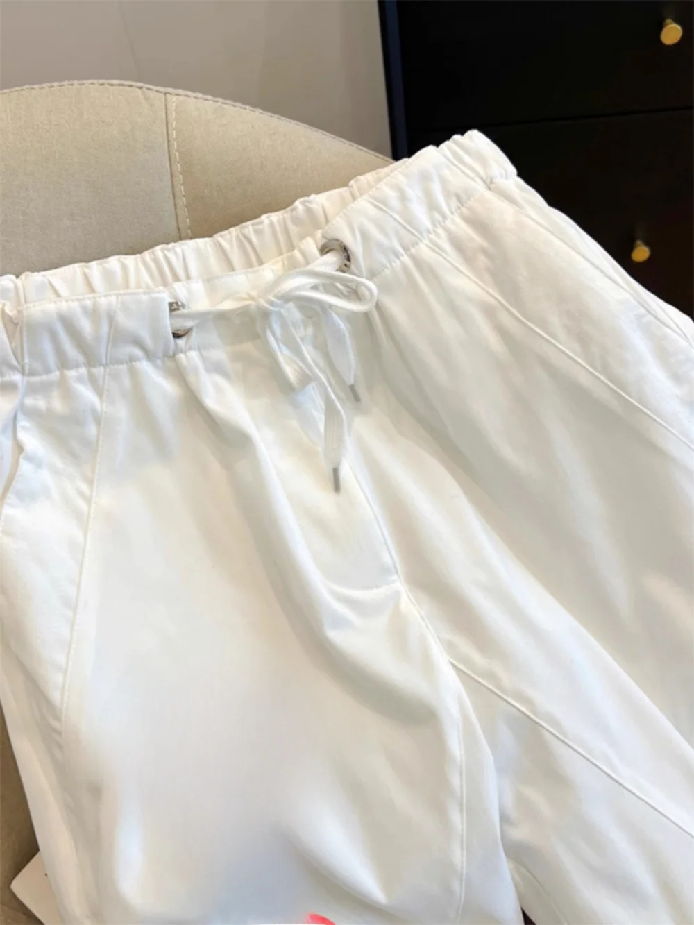 アメリカンレトロハイストリートルーズドローストリングカジュアルワークパンツ男性女性夏デザインセンセーション怠惰な多用途ロングパンツ