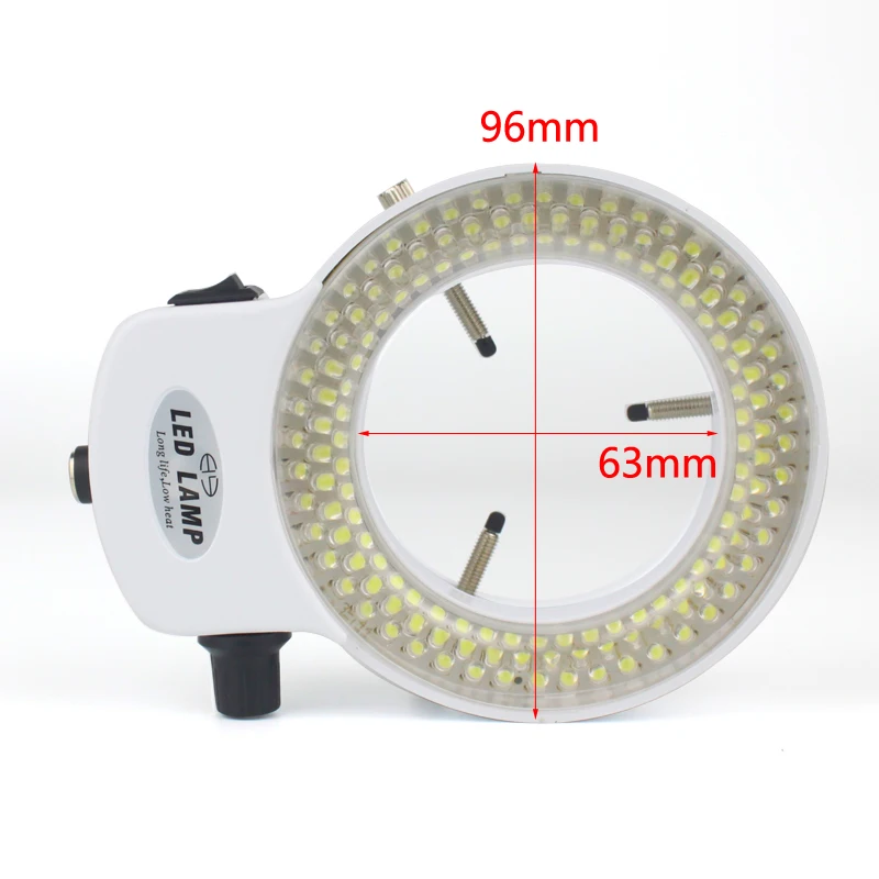 Imagem -06 - Led Anel Luz Iluminador Lâmpada para a Indústria Estéreo Trinocular Microscópio Lente da Câmera de Vídeo Lupa 110v 220v Ajustável 144