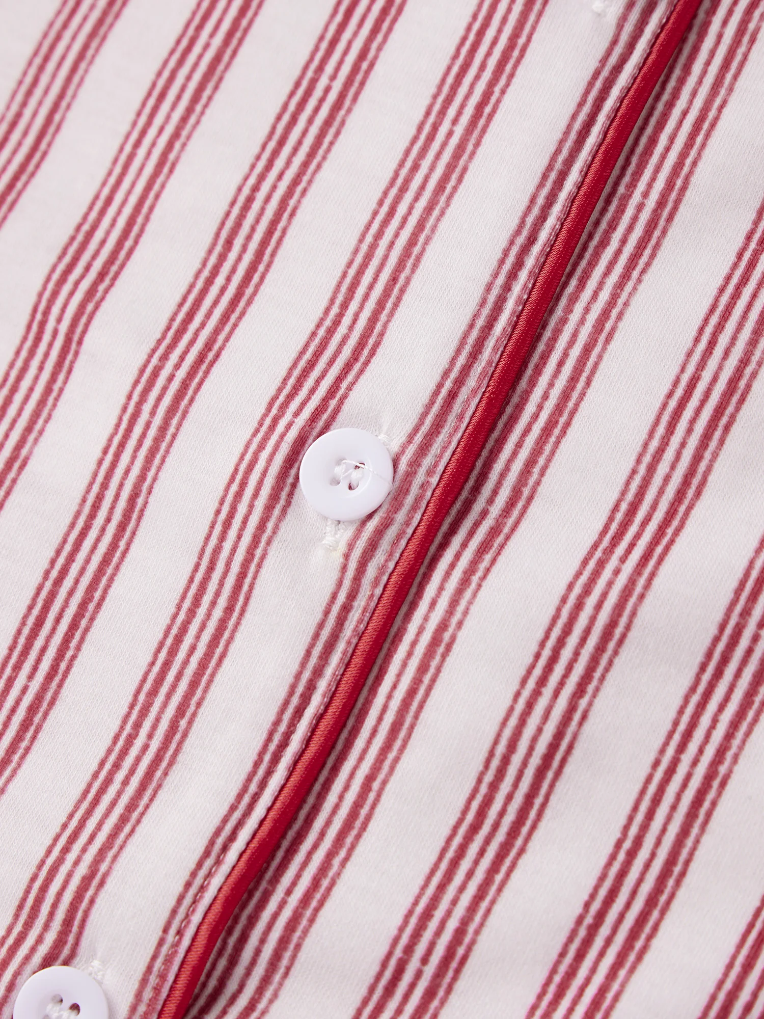 Neck White Striped Lapel Tops-With With-Pants-2 Matching Sets Lapel-V-Neck 2 Piece Premium Matching Family Pajamas