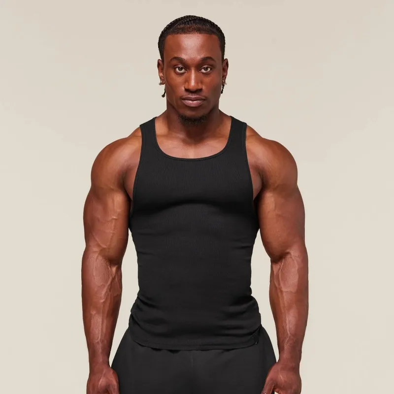 

Men's Classic Bodybuilding Tank Top Soft Ribbed Fabric for Arm Day Pump Slim Fit Gym Vest to Show Off Physique