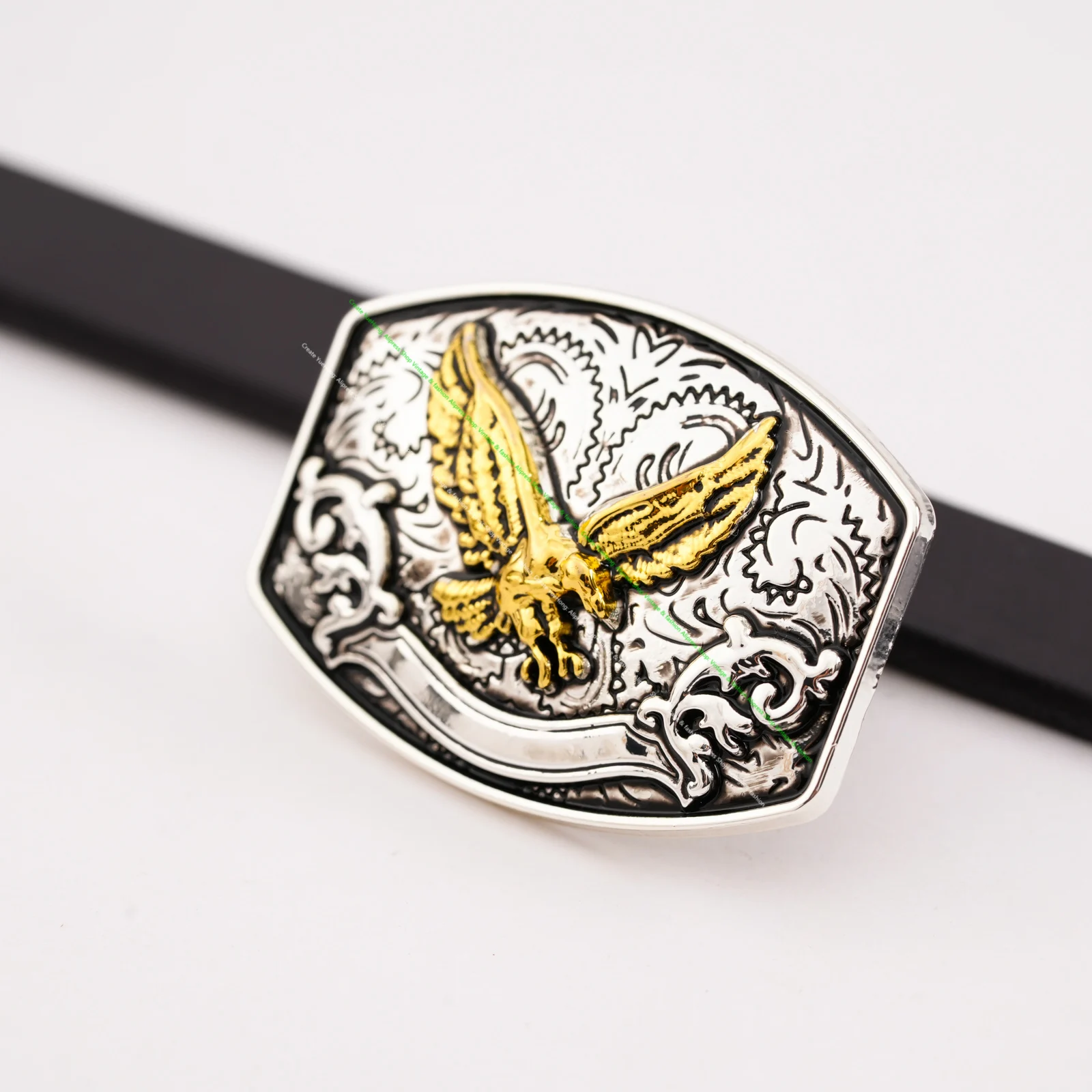 

Lot 5X Western Cowboy Texas Gold Silver Eagle Leathercraft Hatband Leather Wallet Belt Horse Saddle Decor Conchos Set Screwback