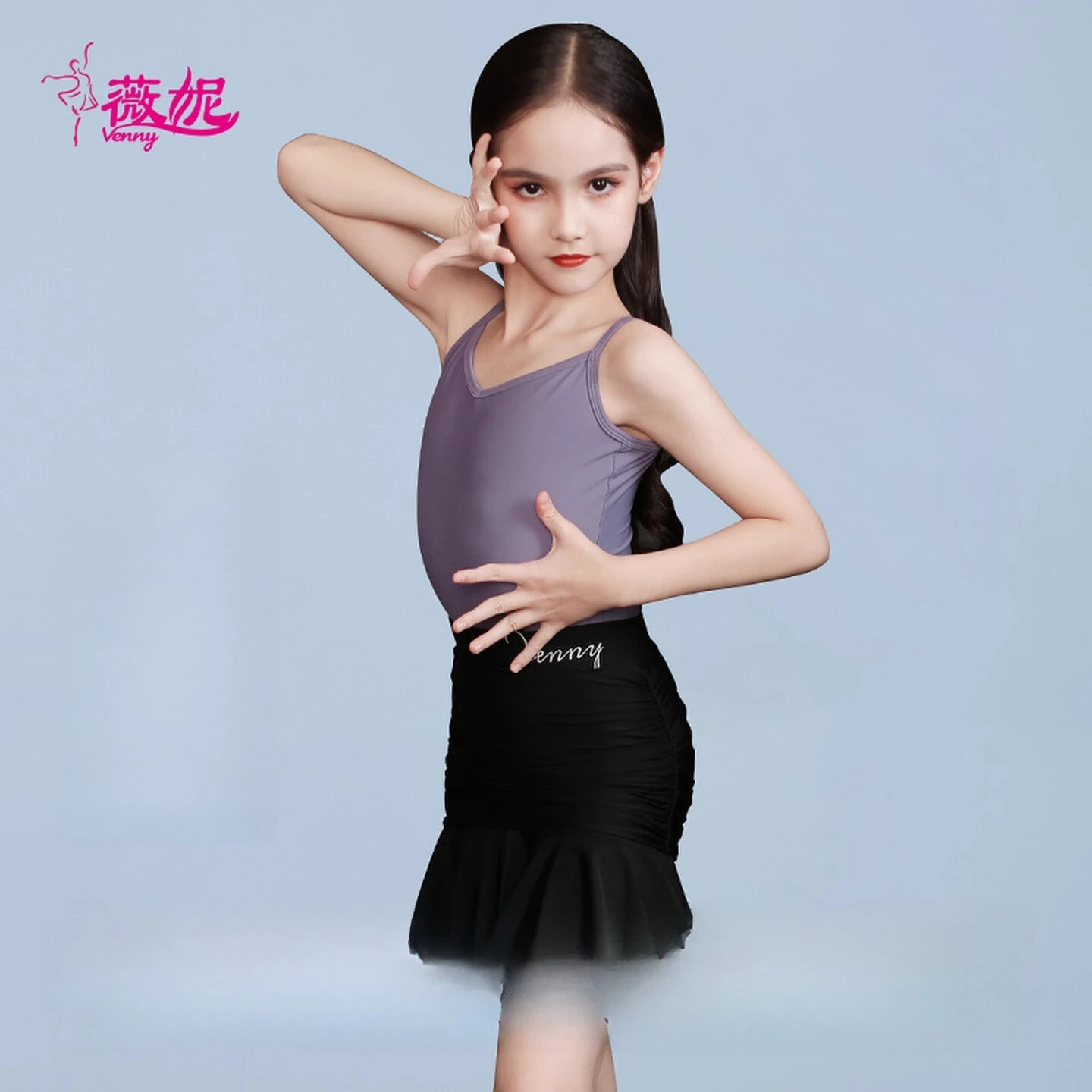 

Платье для латинских танцев Vennystyle, тренировочный комплект без рукавов на тонких бретельках для бальных танцев и выступлений