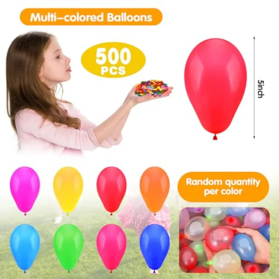 500PCS Water Balloons Bulk without Refill Kits Small Water Balloons for Summer Splash Fun Party Air Balloons for Wedding Birthd - view 2