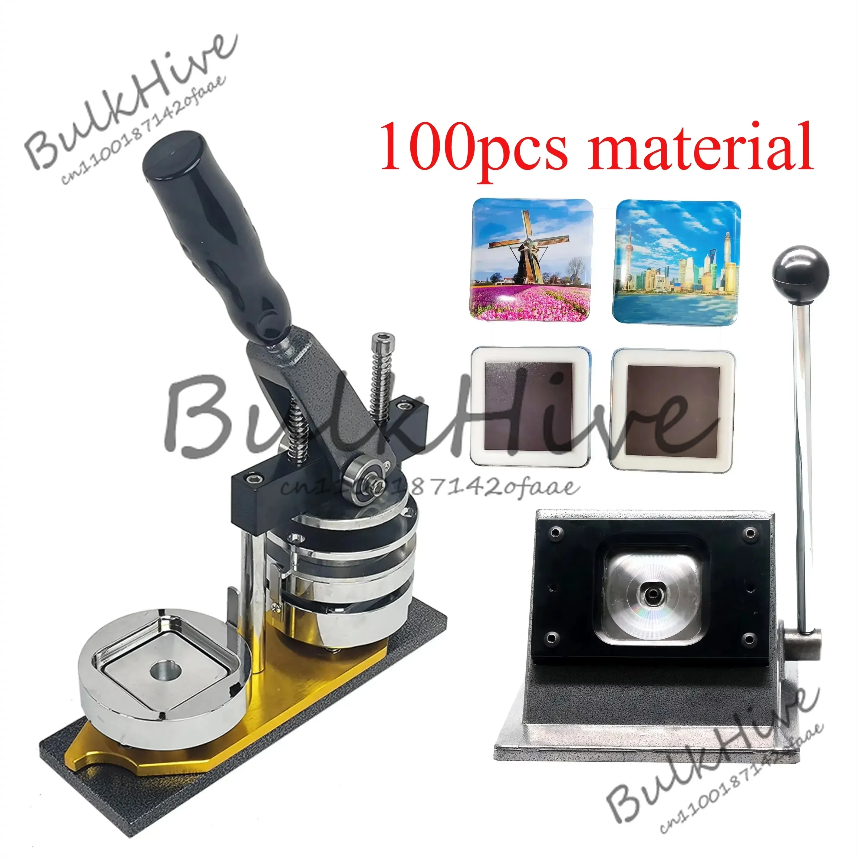 

50*50mm 2*2 inch Square fridge Magnet maker Machine Kit with Paper Cutter and 100 sets fridge Magnet Materials
